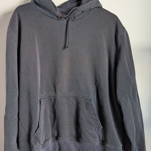 L.L. Bean Katahdin Iron Works Hoodie Mens XL Blue Pullover Distressed Workwear